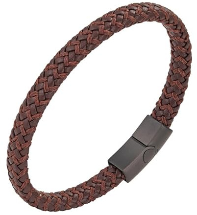 Generisch Lederarmband Herren,Herrenarmbänder Leder Braun,Magnetarmband Herren,Reifes und Stabiles und Elegantes Armband für Männer,Handgemachtes Geflochtenes Herrenarmband,Jubiläumsgeschenke für Ihn