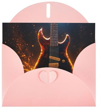 Grußkarten-Set mit E-Gitarren-Druck, 10 x 15 cm, Karton-Notizkarten, verschiedene Geburtstage, Hochzeiten, Weihnachten