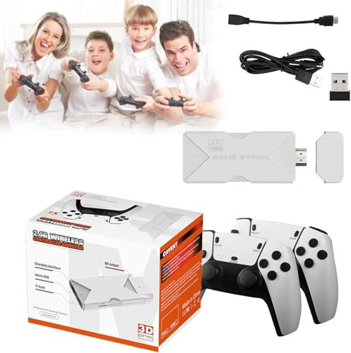 Boltz Retrostick Consola de Videojuegos integrada con más de 75.000 Juegos, Salida HDMI 4k con 2 Controladores inalámbricos de 2,4 g, Boltz Retro Stick - Plug & Play TV Video Retro Gaming Stick