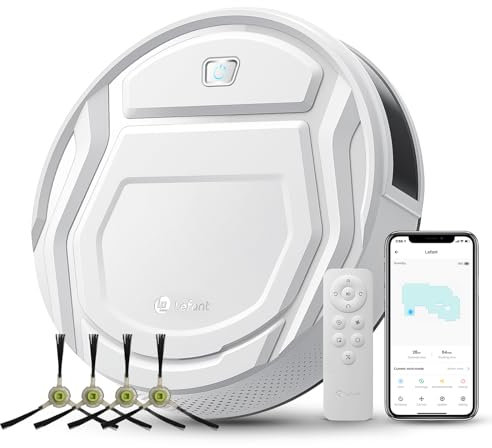 LEFANT M210P Robot Aspirador y Fregasuelos 2200Pa, 120min Auto-Recarga, App/Alexa, WiFi, Mando Incluido, Ideal para Pelo de Mascotas, Alfombras, Suelos