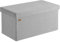 Casaria® Sitzbank mit Stauraum Grau Cord inkl. 2 Boxen Faltbar Sitzbank 300kg Belastbar 76x38cm Truhe für Wohnzimmer Schlafzimmer Flur Truhenbank Bank