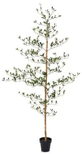 VeriNatural Plantas Artificiales Decorativas 150 CM - Olivo Negro Artificial Grande con Aspecto Natural y Realista UV Resistente - Interiores y Exteriores Oficina Hogar Salón Terraza para Decorativas