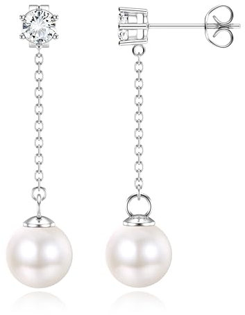 Dochais s925 perlenohrringe 14k vergoldete perlen ohrringe gold/silber hängend ohrringe perlen wasserfest hypoallergene modeschmuck earrings für frauen mädchen geschenk