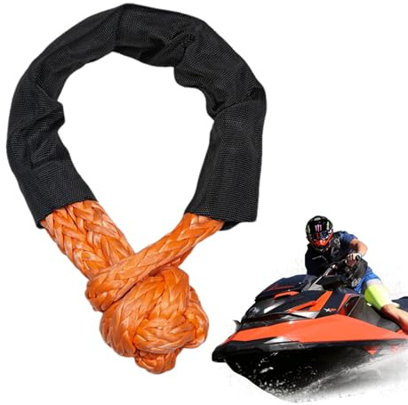 Softle Syntetic Soghing Corde de remorquage robuste avec 2 manilles souples | Corde de récupération de route synthétique robuste | Attrape souple haute résistance