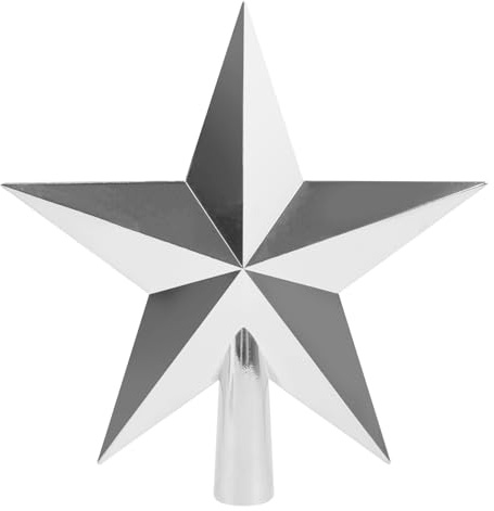 SULOLI Christmas Tree Star Silver,Silver Christmas Tree Topper for Xmas Tree Star Topper