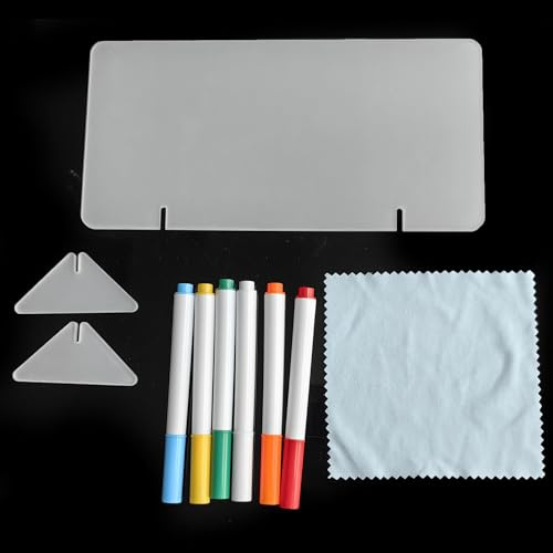Syiyunran Checklisten Tafel Whiteboard Essensplaner Acryl Board - 1 Stück, Transparente Farbe, Home Planner mit Löschbaren 6 Farbe Marker, für Notizen, Zeichnung Stundenplan Memoboard