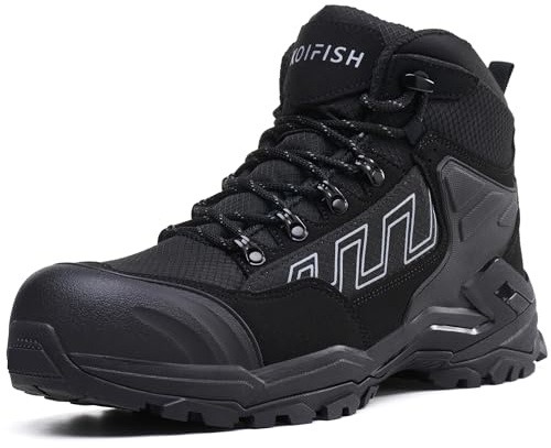 KOIFISH Chaussures de Sécurité Hommes Femme S3 ESD Imperméable | Basket de Securite Montante, Embout Composite, Antistatiques, Antidérapantes, Bottines de Travail pour Chantier et Logistique
