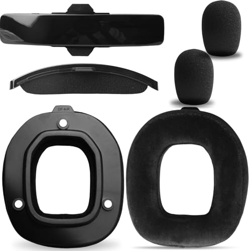 A50 Gen 4 Mod Kit: 6-Teiliges Set Enthalten Stirnband Ersatz und Mikrofon-Schaumstoff kompatibel mit Astro A50 Gen 4 Headset, Ohrpolster aus Velour, Ersatz zusätzliche Dicke