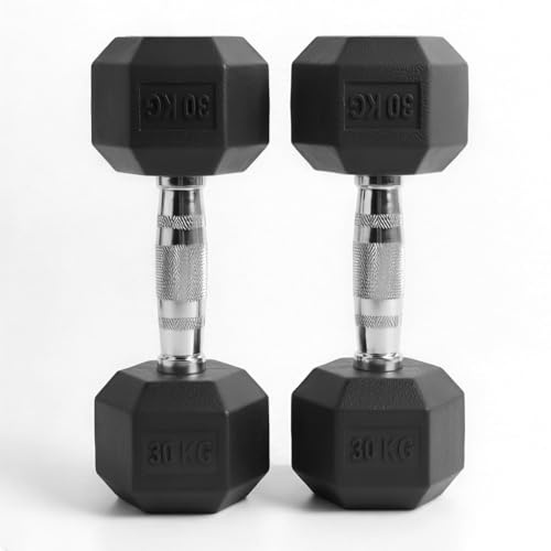 Hex Dumbbells Sets 1–60kg | Heavy-Duty Rubber-Coated Cast Iron Weights, Anti-Roll Hex Design,Ideal for Home Gym, Bodybuilding & Strength Training