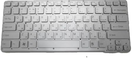 QHHOZHD Tastiera Russa US RUS per Sony per VAIO per VPC-CA PCG-61714M 61712T VPCCA3S1E VPCCA3C5E per Laptop Nera Argento Bianca(US English Black)