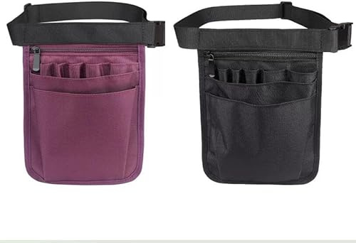 Bauchtasche für Krankenschwestern, verstellbar, Hüfttasche, Krankenschwestertasche, Organizer, Krankenschwestertasche, für Damen, Krankenschwestern, Gürtel, für Krankenschwestern, Gärtner (schwarz +