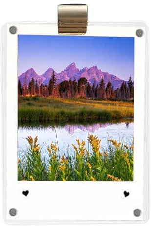 Magnetischer Bilderrahmen für, Acryl, Fotohalter, sicherer 7,6 cm Display-Clip, transparentes Zubehör, bedeutungsvolle Reise-Erinnerungsdekoration für Vater, Freund, Freundin, Mutter W