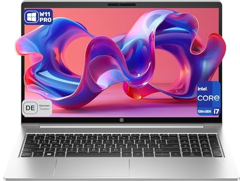 HP ProBook 450 G10 Business Laptop, Intel Core i7-1355U, 15,6 WUXGA Display (1920x1080), Intel Grafik, 16 GB DDR4 RAM, 512 GB SSD, Deutsches Tastatur-Layout, Wi-Fi 6, Windows 11 Pro, Silber