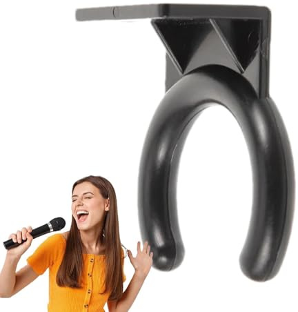 Microphone Holder Wall Clip Clamp Mike Stand Cable Holder | Universal Wired Audio Rack, Microphone Stand Cable Holder, Mounting Bracket, Cable Management System for Home Office