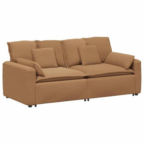 Modulares Sofa mit Kissen Beige Polster Wohnlandschaft mit Metallrahmen 224x105x64 cm, flexible Kombination aus Couch, Ecke, Sitz Element für Wohnzimmer und Lounge Komfort