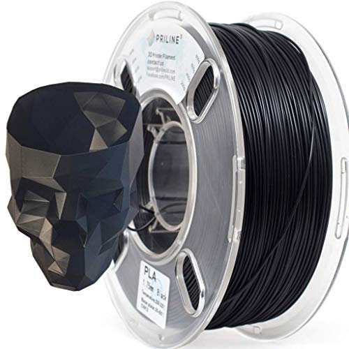 PRILINE PLA Filament, PRILINE PLA 1.75mm 3D Printer Filament 1KG 1.75mm Spool，Black
