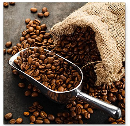 Leinwandbilder | Bilder Leinwand 60x60cm Kaffeebohnen im Sack