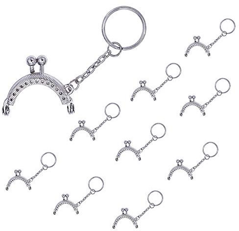 LEZED Taschenrahmen Kiss Verschluss, 10 Stück, Silber, Eisen, Nähen, Haken