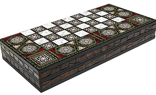 Backgammon-Set aus Holz Perlmutt- 19