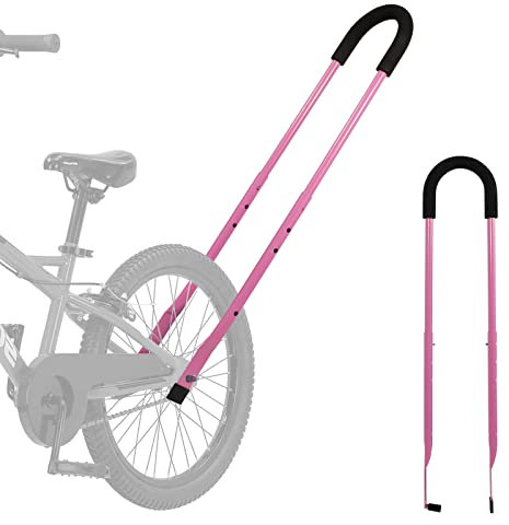 Moshay Children's Bicycle Push Bar and Cycling Learning Aid, Universal Push Bar(pink)