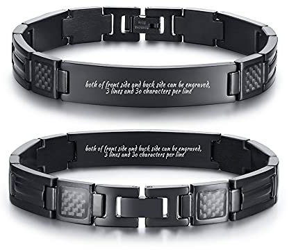 DAD Schmuck Vatertag Geburtstag Weihnachtsgeschenke für Papa von Tochter Sohn Personalisiertes Link Armband für Vater Papa