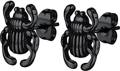 PROSTEEL Unisex Ohrringe Schwarz 3D Käfer Design Ohrstecker Einzigartig Design Ohr Piercing Modeschmuck Accessoire für Party