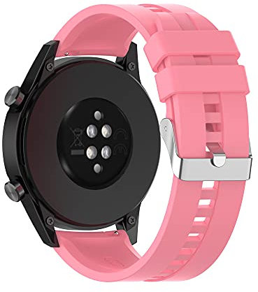 VaporlyUK 20mm Soft Silicone Garmin Watch Strap for Galaxy Watch 42mm/Garmin Vivoactive 3/Samsung Galaxy Active 2/Garmin Forerunner 245/245 Music/Vivomove HR/Forerunner 645/Forerunner 645 Music (Pink)