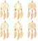 DICOSMETIC 6Pcs 3 Style Edelstahl Golden Dreamcatcher Anhänger Mit Feder Indianer Style Dream Catcher Anhänger Woven Net Charme Für Armband Halskette Ohrringe Herstellung