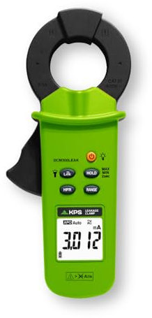 KPS-DCM300LEAK Pinza Amperometrica per Corrente di Dispersione TRMS Corrente AC 60A LPF Filtro passa basso 50-60Hz e 1kHz Connessione Bluetooth 6000 Counts HFR CAT. III