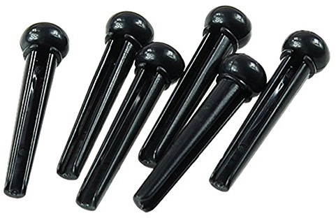 1 set of acoustic guitar bridge pins, saddle nut pieces, 1 saddle + 1 nut + 6 guitar bridge pins (Black)