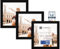CABBEL Lot de trois (3 pcs.) cadres photo 15x15 cm MDF cadre en bois en noir | avec verre plexi incassable/Moderne