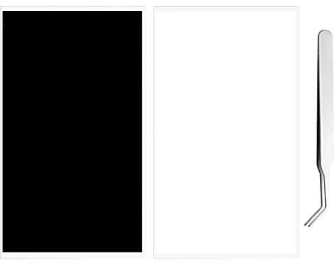 Kaiheng 2PCS Light Blocking Stickers, 8 * 4 Inch LED Light Dimming Sticker, Dimming Light 80%~ 100% Blackout Stickers for Electronics, TV, Routers, Clocks with 1PCS Tweezers (White and Black)