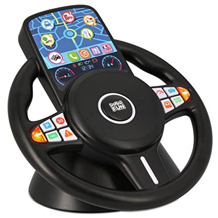 Jumbo - InfiniFun Mi Primer Volante Electrónico, Incluye Juegos de Simulación de la Conducción, Números, Formas, Colores y Lugares, Bilingüe Español-Inglés, para Niños a Partir de los 18 Meses