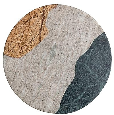 Bloomingville Round Marble Cheese Slicer and Cutting Board, Multicolor