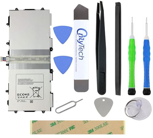 OnlyTech - Kit di riparazione Batteria per Samsung Galaxy Tab 3 10.1 GT-P5200-6800mAh - con 10 Strumenti e Adesivo