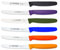Giesser Messer 6er Set bunt Tomatenmesser Brötchenmesser Allzweckmesser 11cm Wellenschliff 3mm - schwarz violett olive blau orange gelb