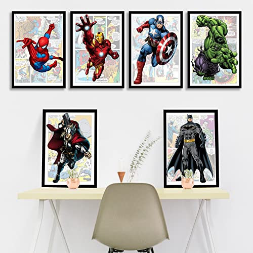 IRONIUM Lot de 6 Affiche Decoration Murale, Photo sur Toile, Décoration Chambre Ado, Sans Cadres, Poster Tableaux pour les Murs, les Portes et Décoration de la Maison (21X30 cm) (A)