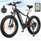 Vipdrive E-Bike Herren Mountainbike mit 250W Motor, Fatbike 26 * 4.0 Zoll, Elektrofahrrad 48V 15Ah Abnehmbarer für Lange Reichweite bis 100KM, Electric Bike 7-Gang-All-Terrain für MTB, Strand & Schnee