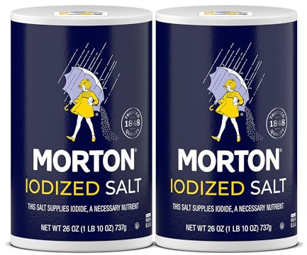 Morton Iodized Salt, All-Purpose, (26 oz), 2-Pack - All-Purpose, Perfect for Cooking & Table Use