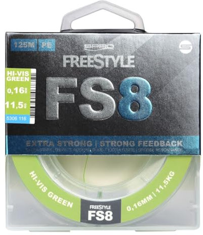 Spro Freestyle FS8 Braid Hi-Vis Chartreuse Geflochtene Schnur 0,10 mm (125 m) | geflochtene Schnur