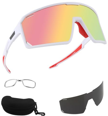 FOCUHUNTER Lunettes de soleil polarisées pour jeunes adolescents, lunettes de cyclisme UV400 pour le pêche, la course à pied et le cyclisme, lunettes à 2 lentilles