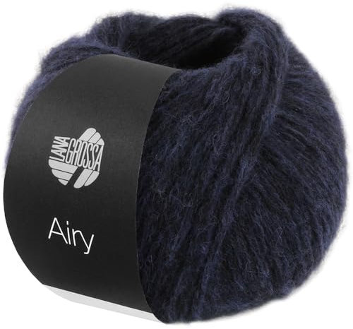 LANA GROSSA Airy | Flauschige Netzgarnstruktur aus 40% Baumwolle gefüllt mit 18% Merino- und 42% Baby Alpaka Fasern | Handstrickgarn | 50g Wolle zum Stricken & Häkeln | 170m GarnFB 1