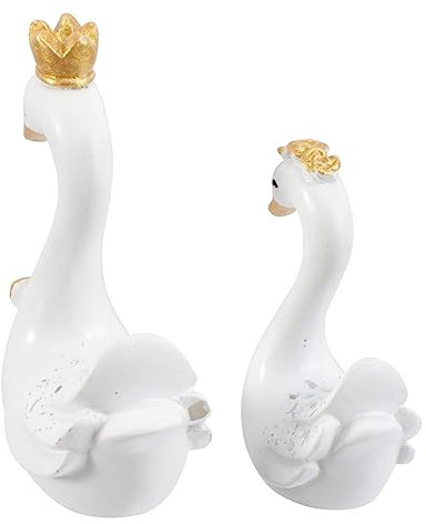 Alipis 2St Schwan-Ornamente Schwan Pflanzer Hochzeitsschwan Gans-Figur Außendekoration einfache Dekoration zum Plüschtier Babyspielzeug Modell Einer Schwanenstatue Kuchendekor Schwan Harz