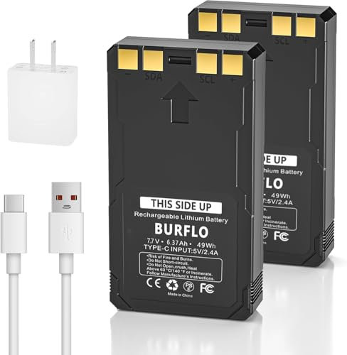 Lot de 2 batteries rechargeables pour caméra de chasse cellulaire Flex-M Flex G-36 Flex-S Flex-Plus Flex-Plus, 6370 mAh, remplacement amélioré pour batteries de caméra de chasse LIT-22PRO, 2Type-C et