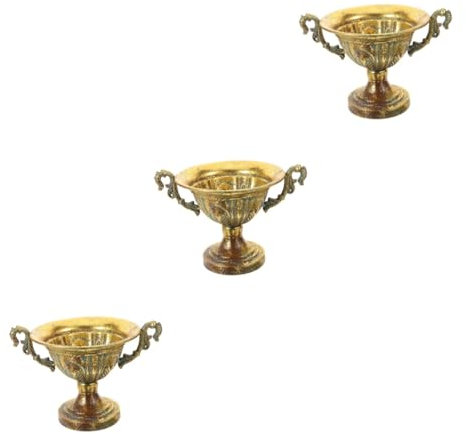 Mikinona 3 Stücke Vintage Metall Blume Vase Pflanzer Dekorative Mittelpunkt Urne Für Hochzeit Home Decor