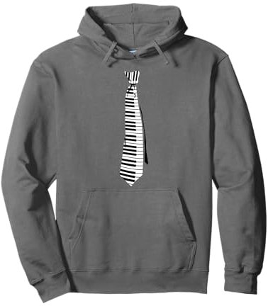 Piano Pianist Funny Keyboard Tie Pullover Hoodie
