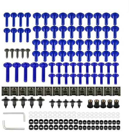 LIJUNSHANI Für Yam&aha YZF R7 R6 R1M R3 R1 R1S R125 R125 600R R6S XJR1300 XJR 1300 MT09 MT07 Motorrad Verkleidung Schrauben Schraube Mutter Clip Kit(Blue)