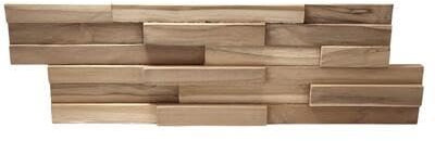 Wallsupply UltraWood Firenze Solid Teak Wood Panels, Wall Cladding 3D Interlocking Tiles, 10pcs 0.9m²