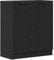 vidaXL Modernes Schwarz Eiche Sideboard mit 2 Türen und Regalen für Wohnzimmer, Esszimmer, Holzwerkstoffschrank, Innengebrauch, stilvolle funktionale Möbel Lösung, Scharnier Tür Regalsystem