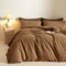 Nyescasa Housse de Couette Coton 240x260 Marron Couleur Unie Moderne Parure de lit Adulte 2 Personnes 100% Coton Oeko-TEX Sets de Housses de Couettes avec Fermeture Éclair et 2 Taie d'oreiller 65x65cm